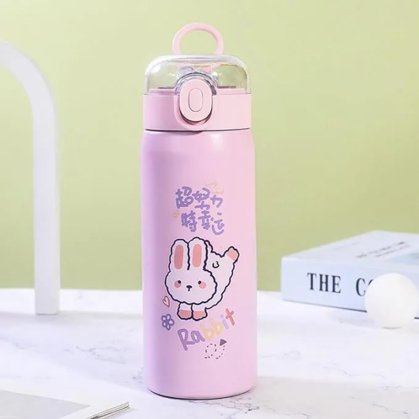 500ml Cartoon Animal Pattern Stainless Steel Water Bottle for Kids